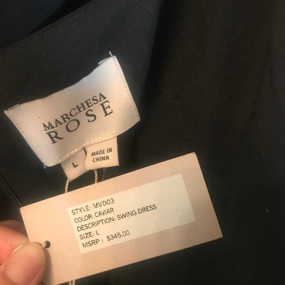 Marchesa Rosa Black Swing Dress - Picture 4 of 4